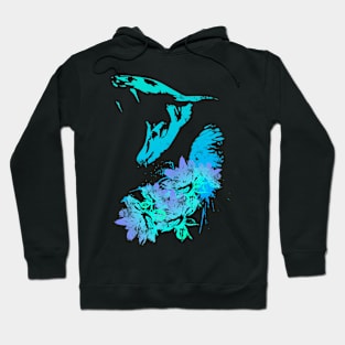 Cobra and Flowers - Blue Hoodie